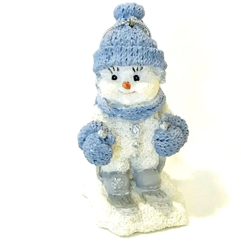 Encore Snow Buddies Ornament Vintage Figurine Skier Winter Christmas Snowman '99